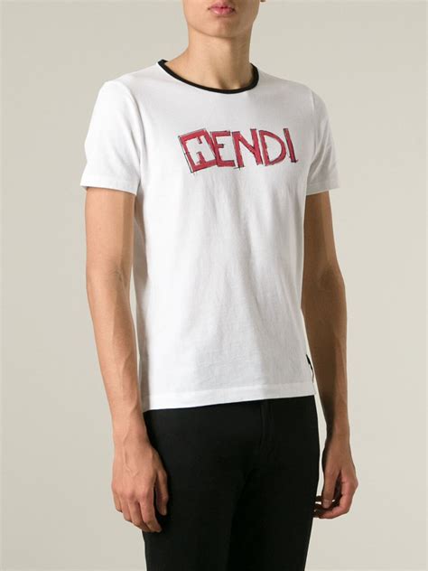 white fendi shirt|fendi graphic tees.